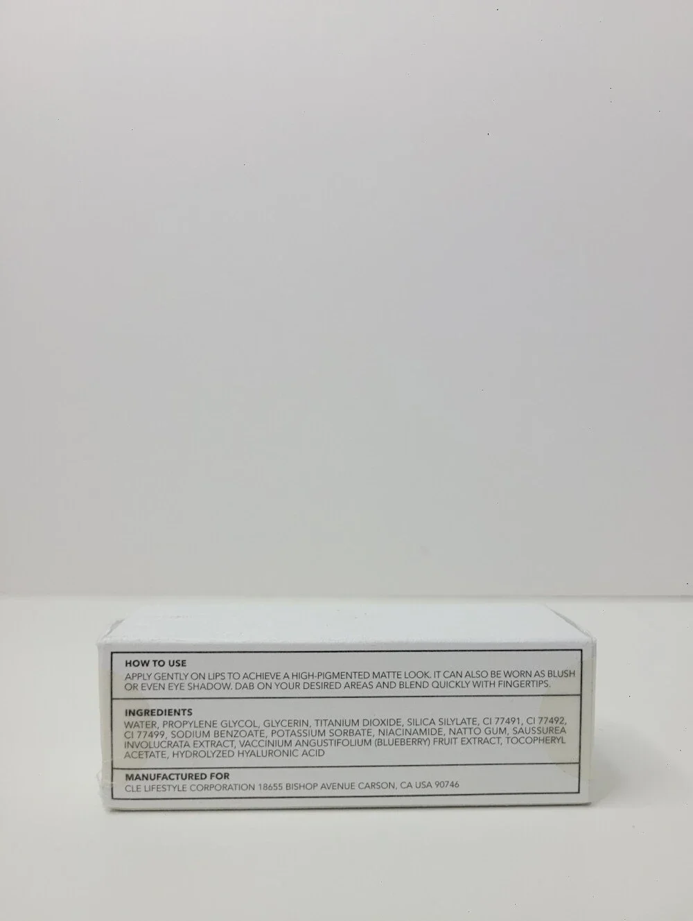 White Rectangular Box with Coral Accent Sticker